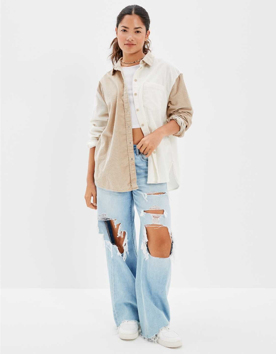 AE Oversized Corduroy Shirt | American Eagle Outfitters (US & CA)