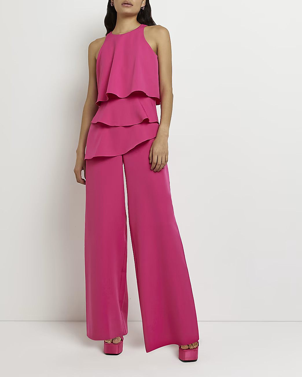 Pink layered jumpsuit | River Island (US)