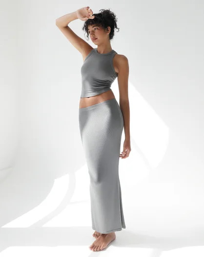 Luxe Lounge Modal Slim-fit Maxi Skirt in Everythings Pine | Glassons | Glassons (NZ)