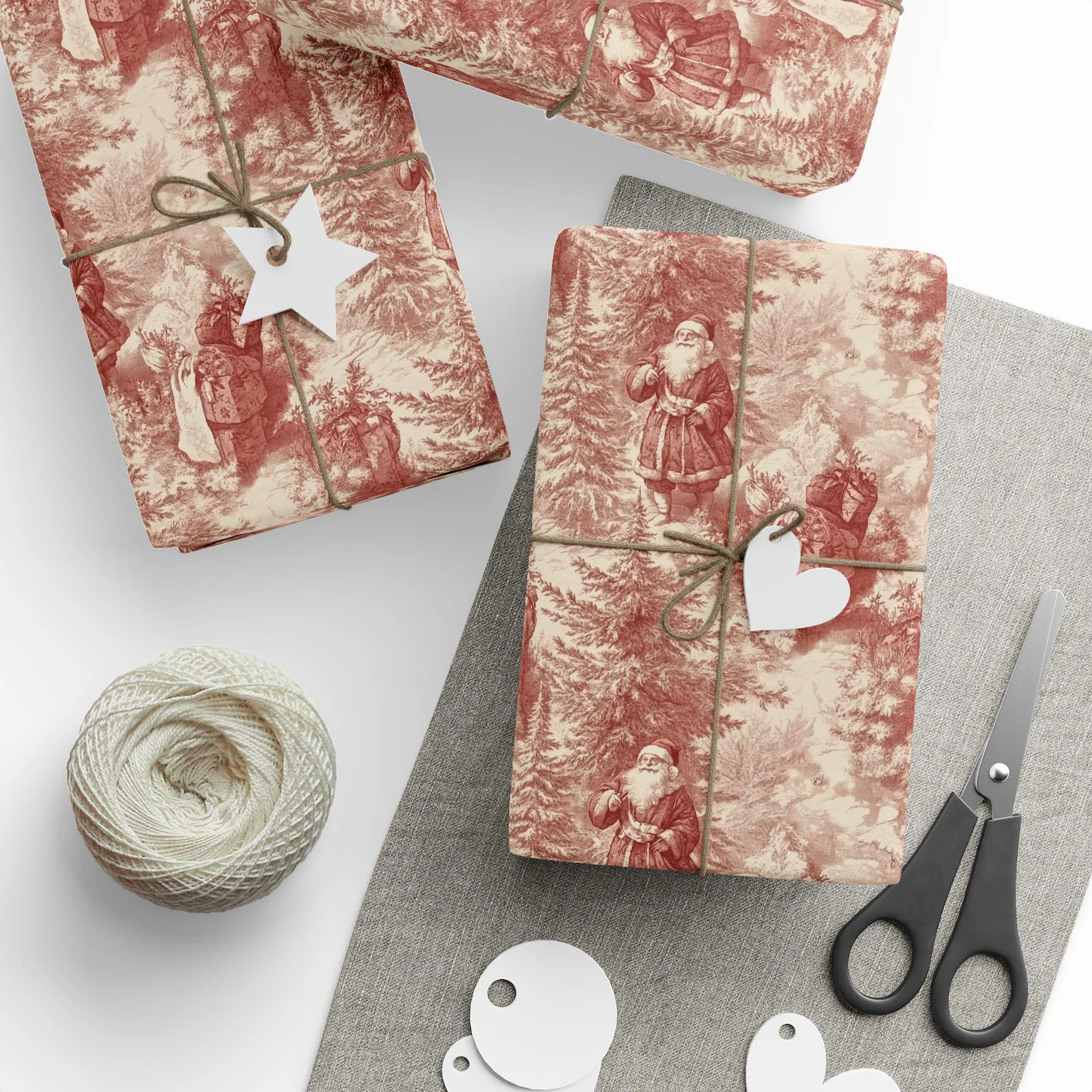 Vintage Christmas Toile Gift Wrap Holiday Gift Wrapping Paper Christmas Gift Wrap Xmas Christmas ... | Etsy (US)