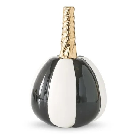 7" White and Black Striped Ceramic Pumpkin | Walmart (CA)