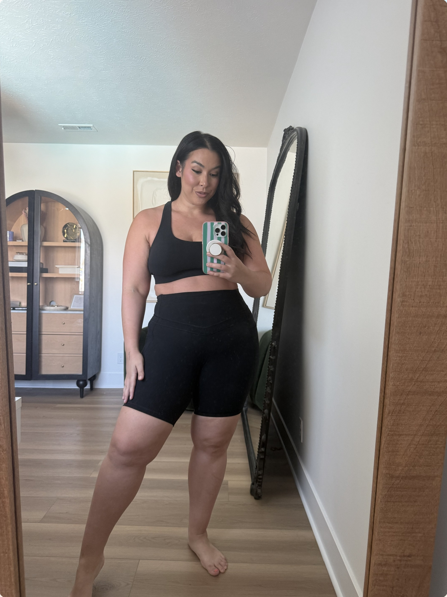 The best amazon set, these shorts will not roll down! Supportive waist & belly. Midsize Amazon workout set! Size XL! Workout outfit, Amazon activewear, matching active set, workout leggings 

 #LTKSeasonal #LTKMidsize