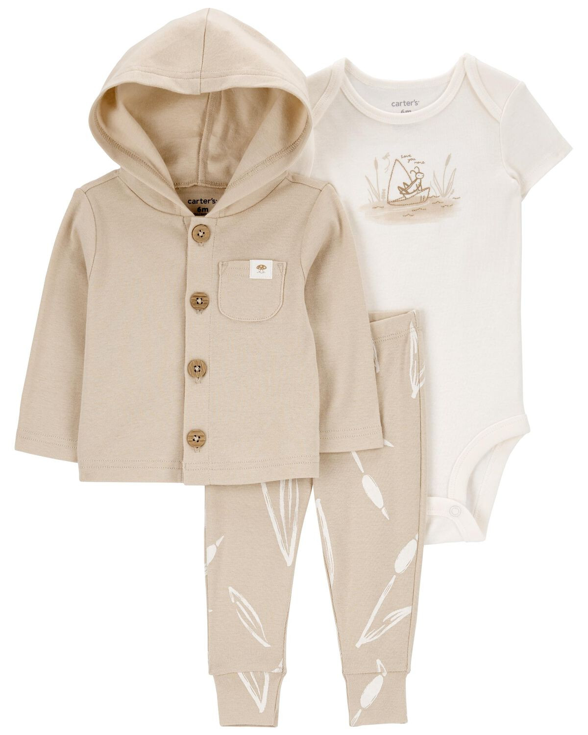 Brown/White Baby 3-Piece Little Cardigan Set | carters.com | Carter's