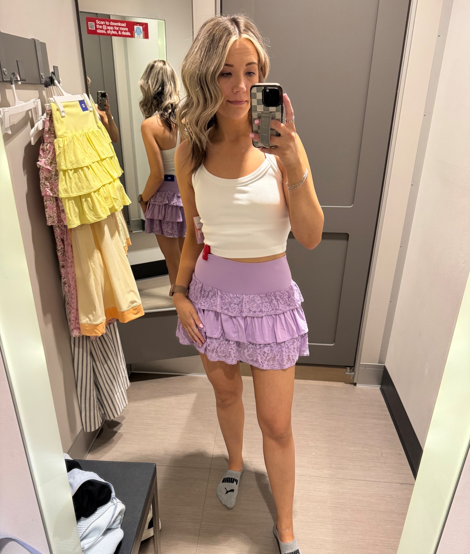 This purple color! Wearing medium skirt and large top 

#LTKActive #LTKootd #LTKTravel