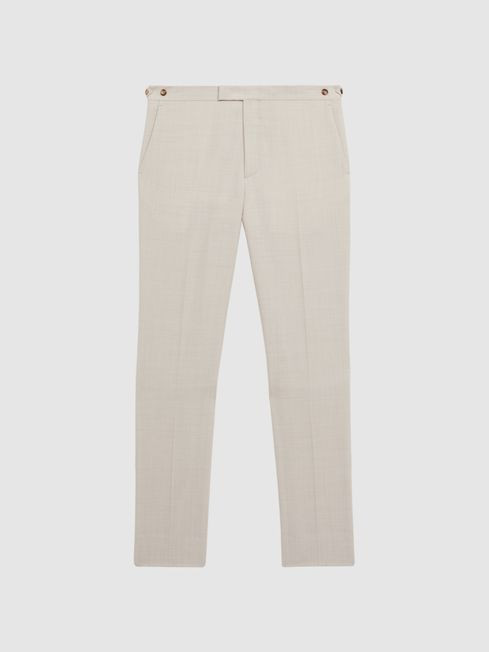 Reiss Stone Belmont Slim Fit Side Adjuster Trousers | Reiss UK