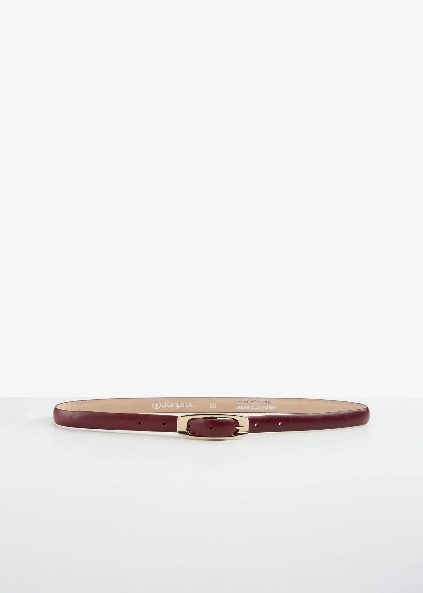 Smalle leren riem esdoornrood-goudkleurig | Bonprix NL