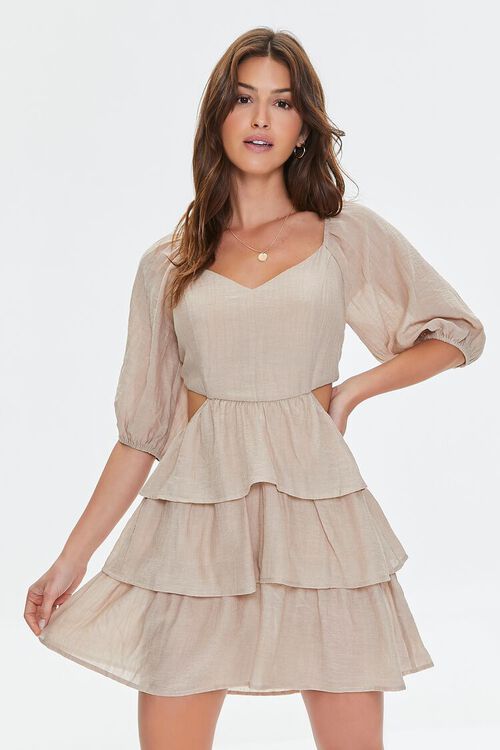 Cutout Tiered Ruffled Mini Dress | Forever 21 | Forever 21 (US)