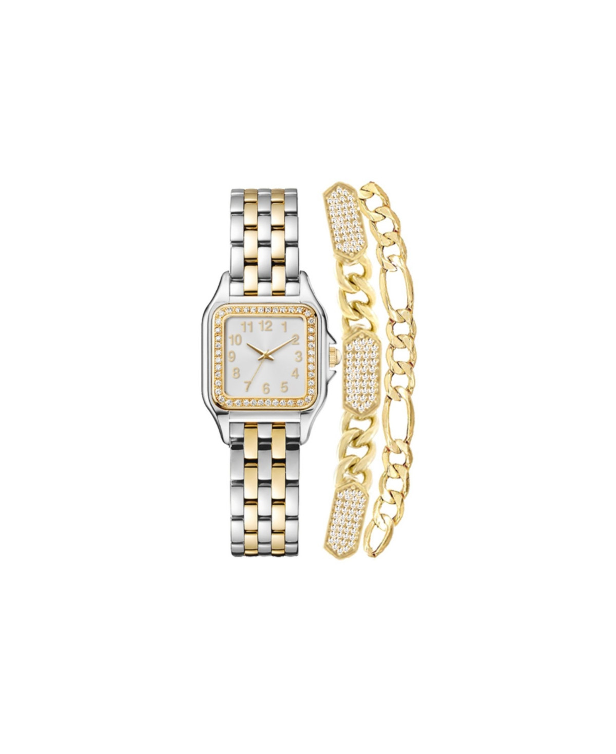 Jessica Carlyle Women's Analog Silver-Tone and Gold-Tone Metal Alloy Watch 26mm and, 3 Pieces - Shiny Silver, Gold | Macy's