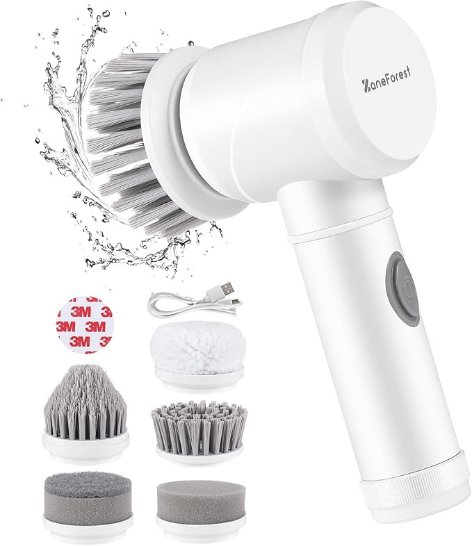 ZaneForest Electric Spin Scrubber E2, Bathroom Cleaning Brush,Electric Cleaning Brush with 5 Brus... | Amazon (US)