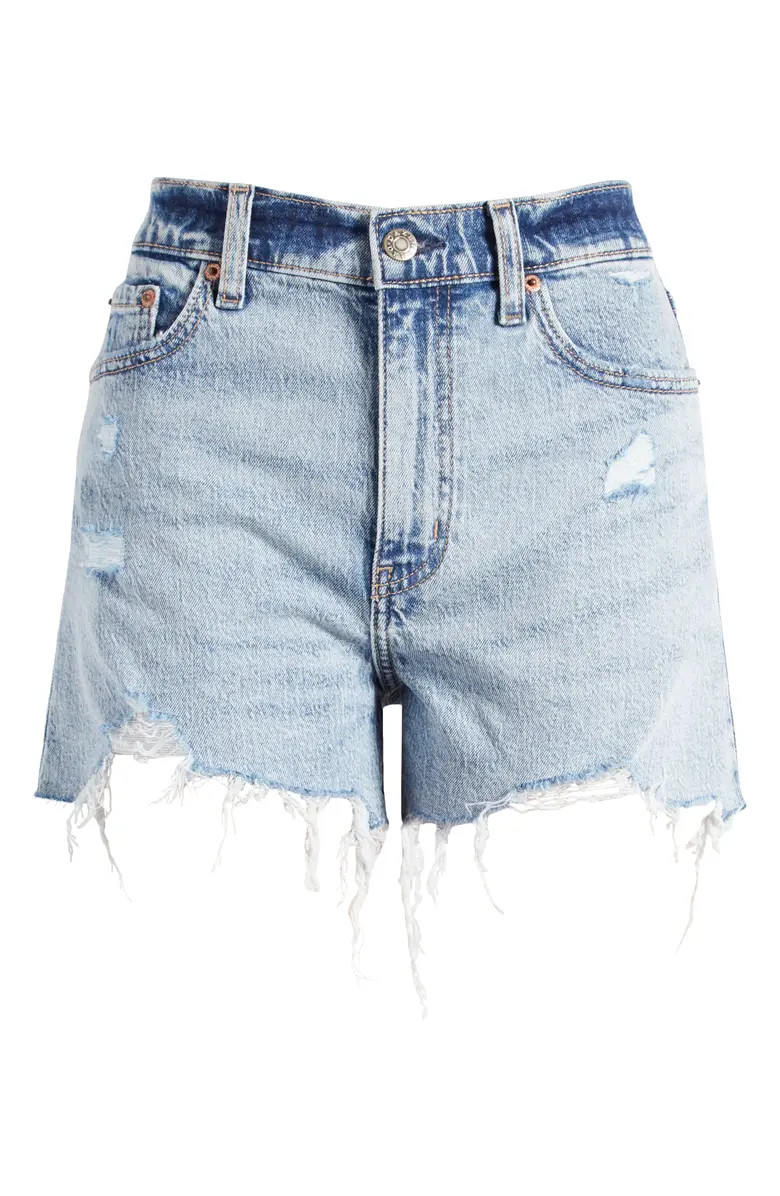 Troublemaker Distressed High Waist Denim Shorts | Nordstrom