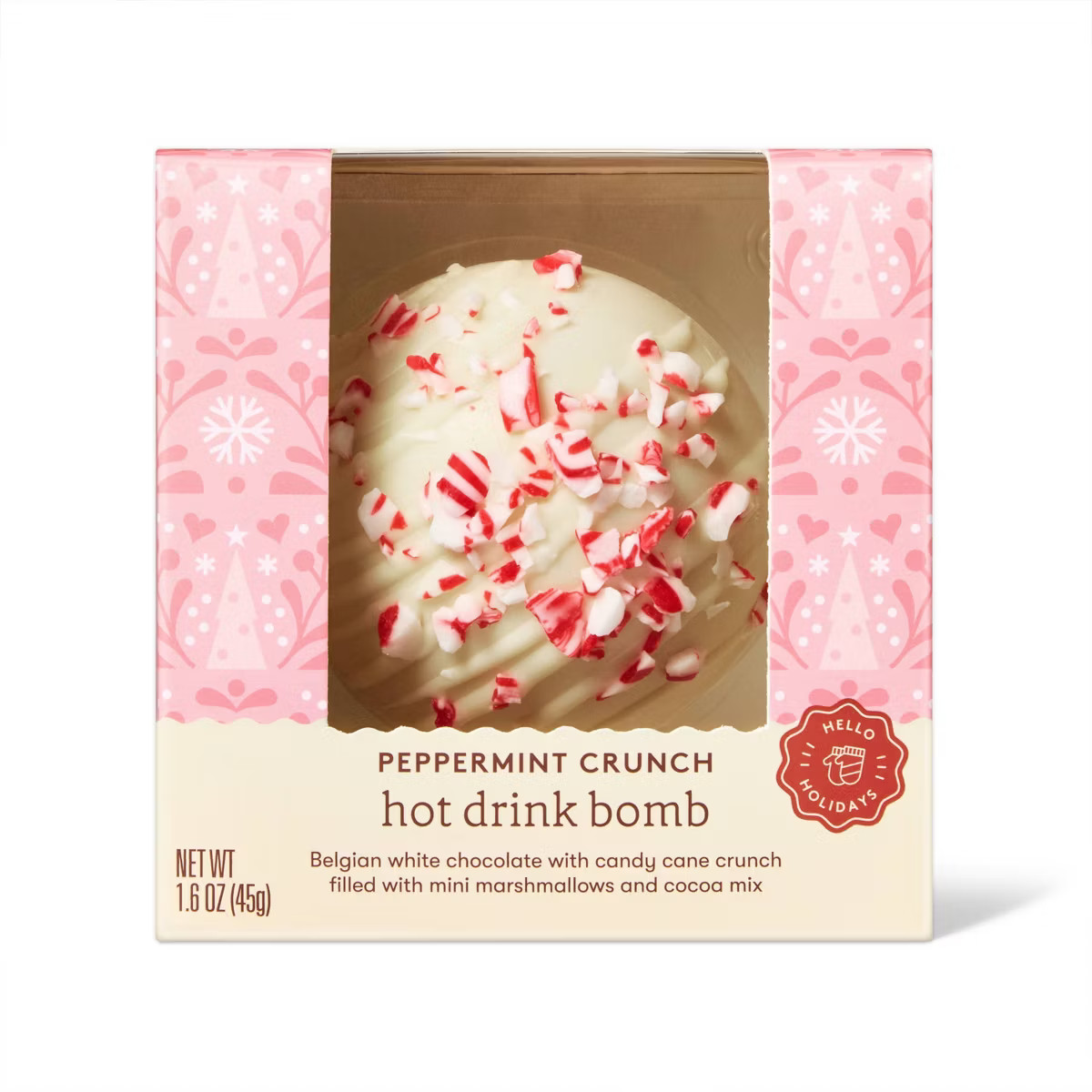 Christmas Hot Chocolate Drink Bomb - Belgian White Chocolate Topped with Peppermint Crunch - 1.6o... | Target