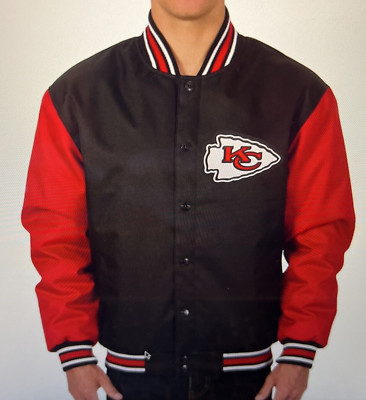 NFL Kansas City Chiefs NWT JH Design Black Red Sleeves Poly Twill Jacket Large | eBay | eBay US