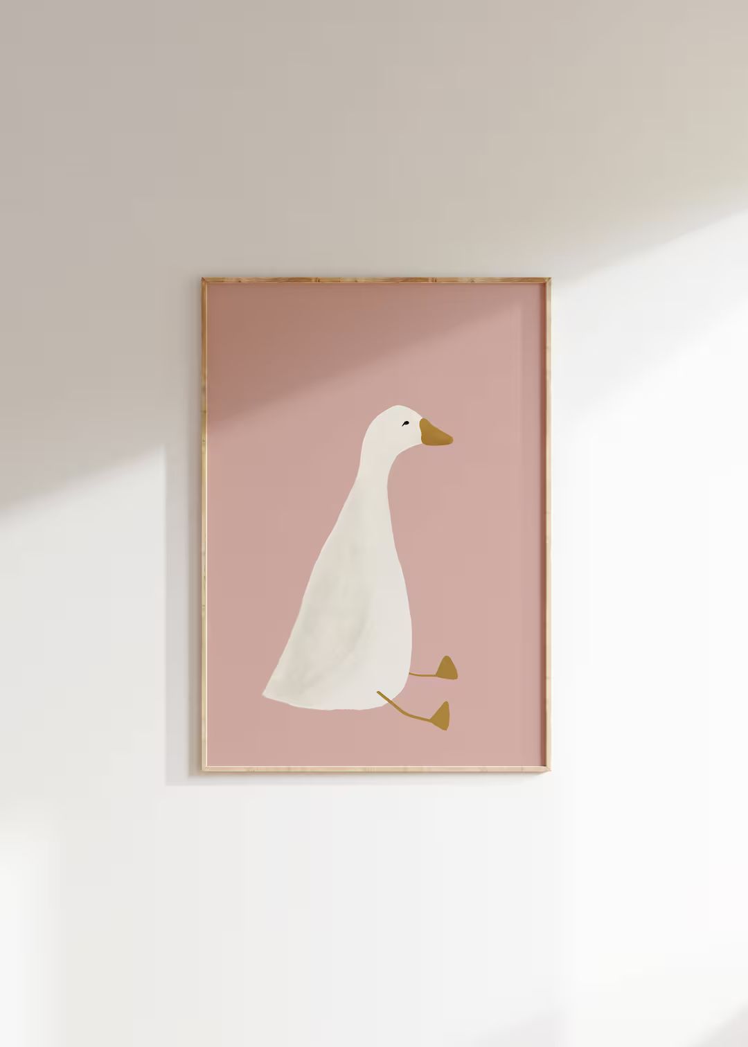 Silly Goose Wall Art, Cute Goose Poster, Light Pink Nursery Decor, Farm Animal Printable, Girl's ... | Etsy (US)