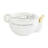 Mud Pie Olive Pit and Bowl Set, Cant Olive, bowl 2.75" x 5"dia | spoon 5.5 | Amazon (US)