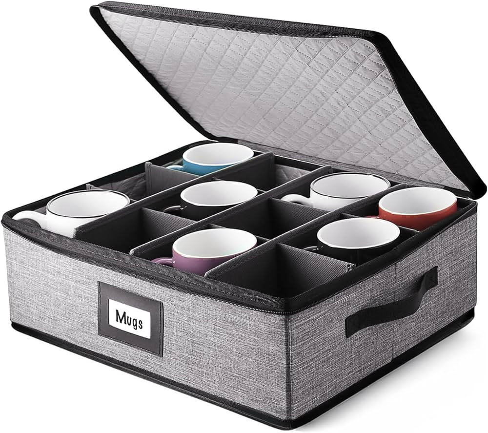 Coffee Mug Storage – Quilted and Stackable Coffee Cup Storage Organizer for Service of 12, Mug ... | Amazon (US)
