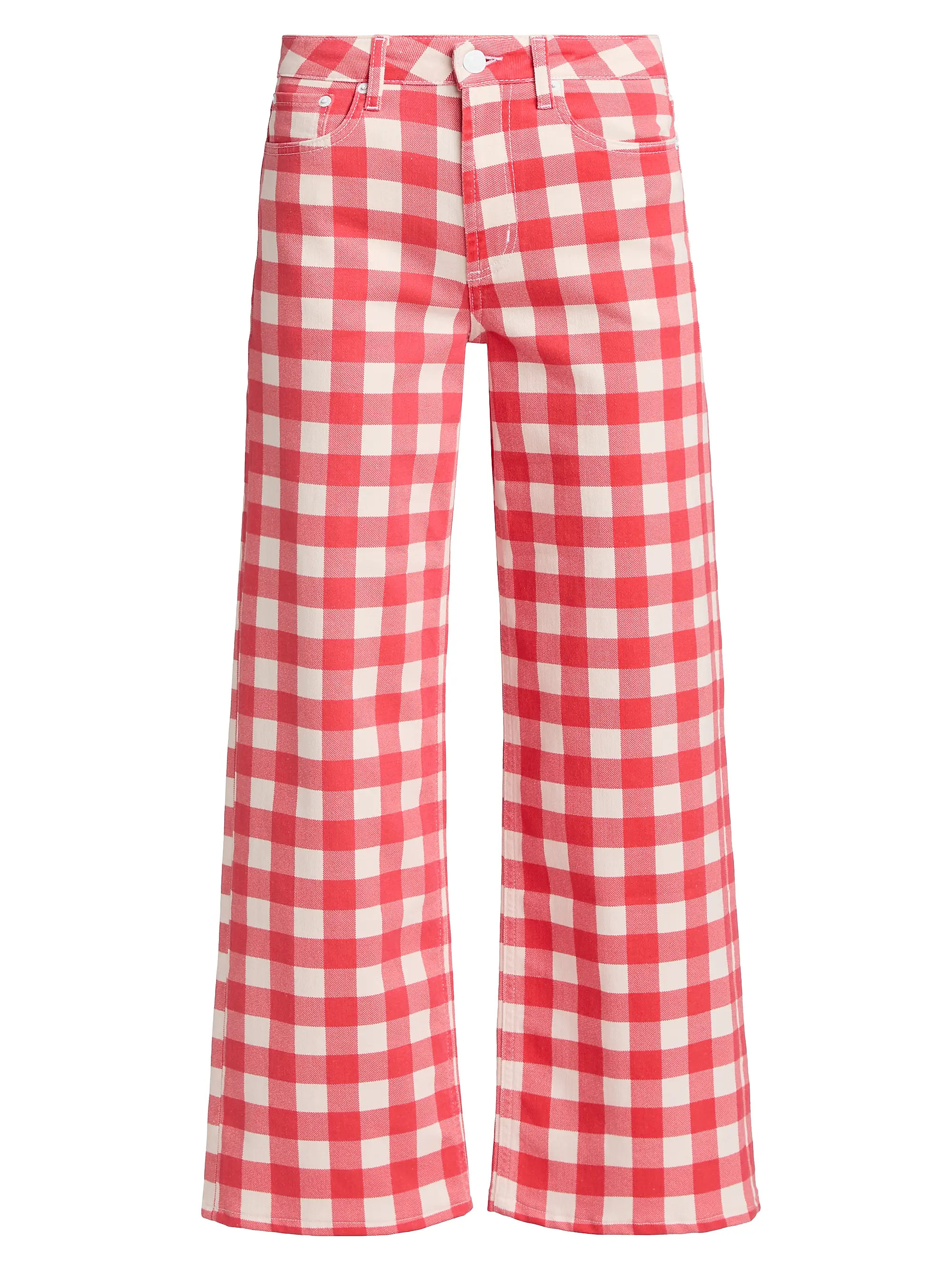 Rails Getty Gingham Wide-Leg Crop Jeans | Saks Fifth Avenue | Saks Fifth Avenue
