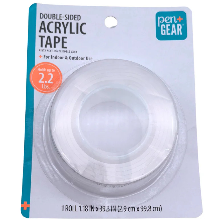 Pen + Gear Double-Sided Acrylic Tape, 1.18" x 39.3", Clear, Condition: New - Walmart.com | Walmart (US)