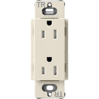 Claro 15-Amp Tamper-Resistant Duplex Receptacle, Pumice (SCRS-15-TR-PM) | The Home Depot