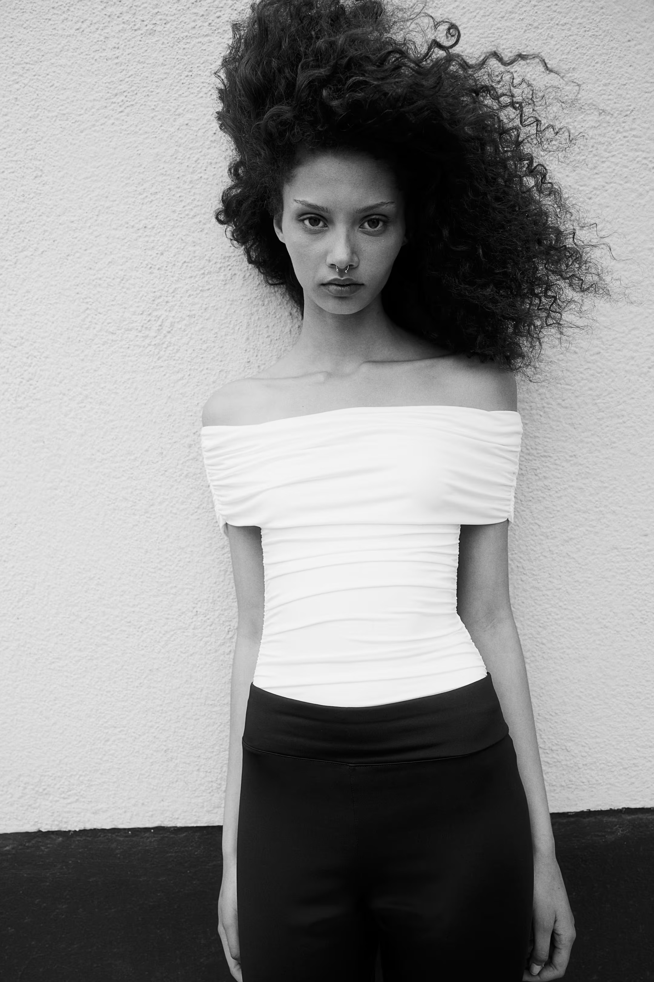 Gathered Off-the-Shoulder Bodysuit | H&M (US + CA)