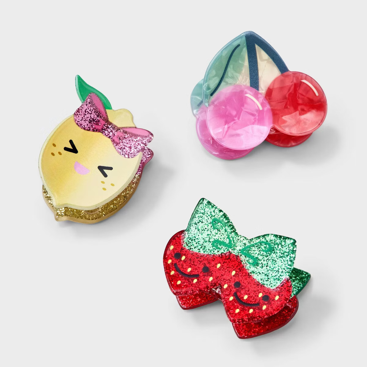 Girls' 3pk Fruit Themed Claw Clip Set - Cat & Jack™ | Target