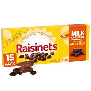 Raisinets Milk Chocolate Covered Raisins, Gluten-free California Movie Theater Candy Box, 3.1 oz,... | Amazon (US)
