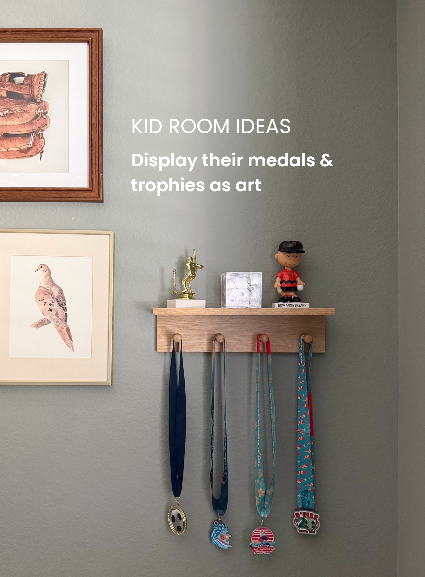 Ideas for kids rooms

Display kids medals and trophies as art

Wood shelf with pegs

#LTKHome #LTKKids
