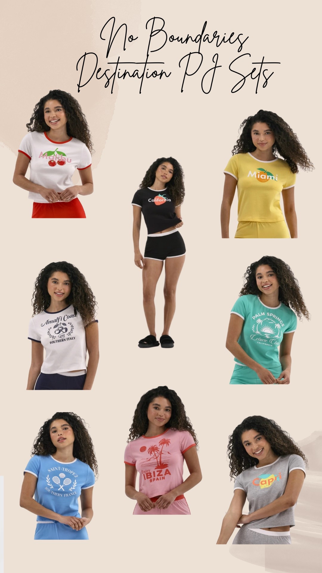 These Walmart PJ sets are so cute and only $12.98! Love all the fun destinations and colors. Which is your favorite?

#walmart
#walmartfashion
#pajamas
#noboundaries

#LTKStyleTip