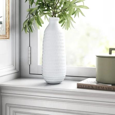 Kelly Clarkson Home Creil White Indoor / Outdoor Ceramic Table Vase | Wayfair North America