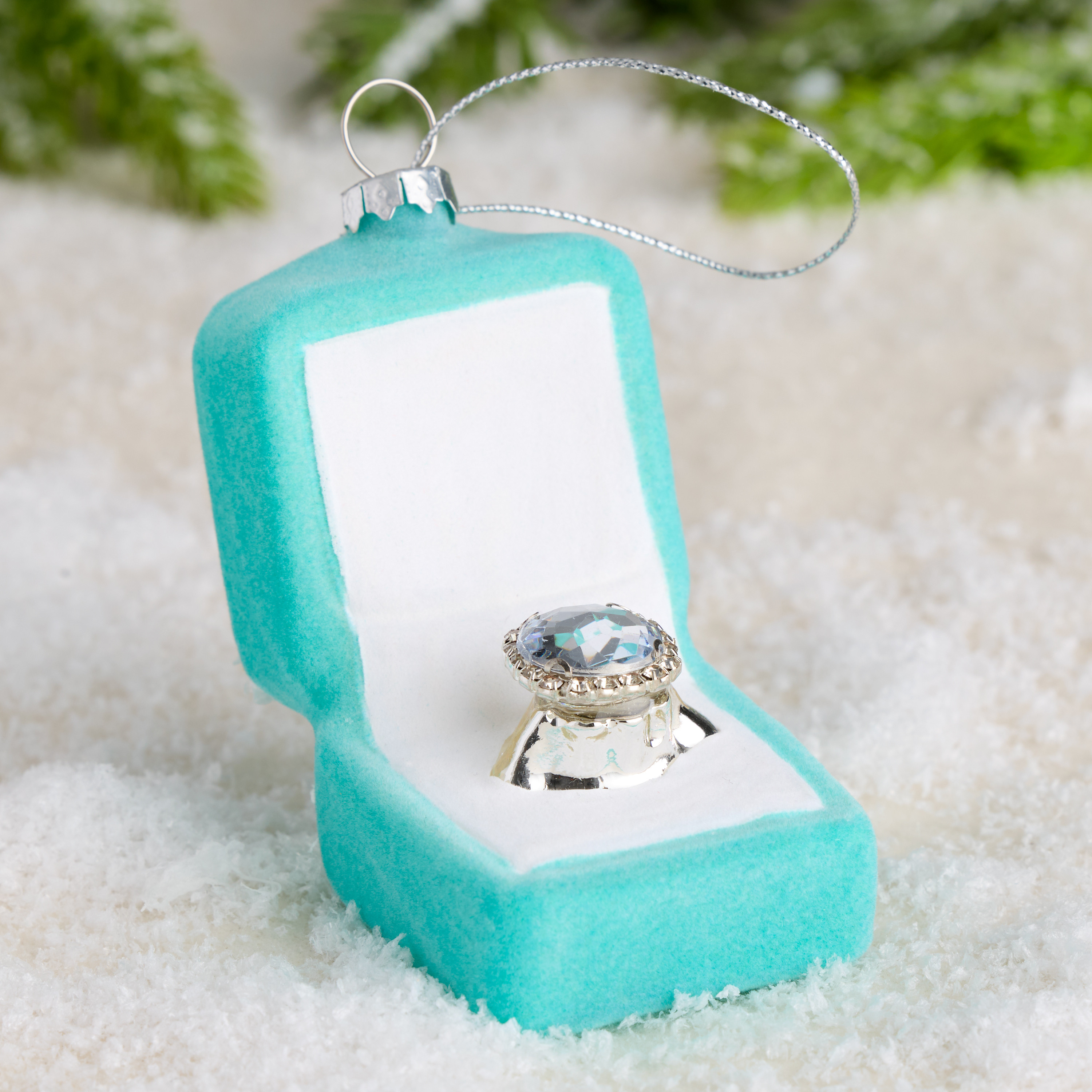 Blue Diamond Ring Box Ornament | World Market