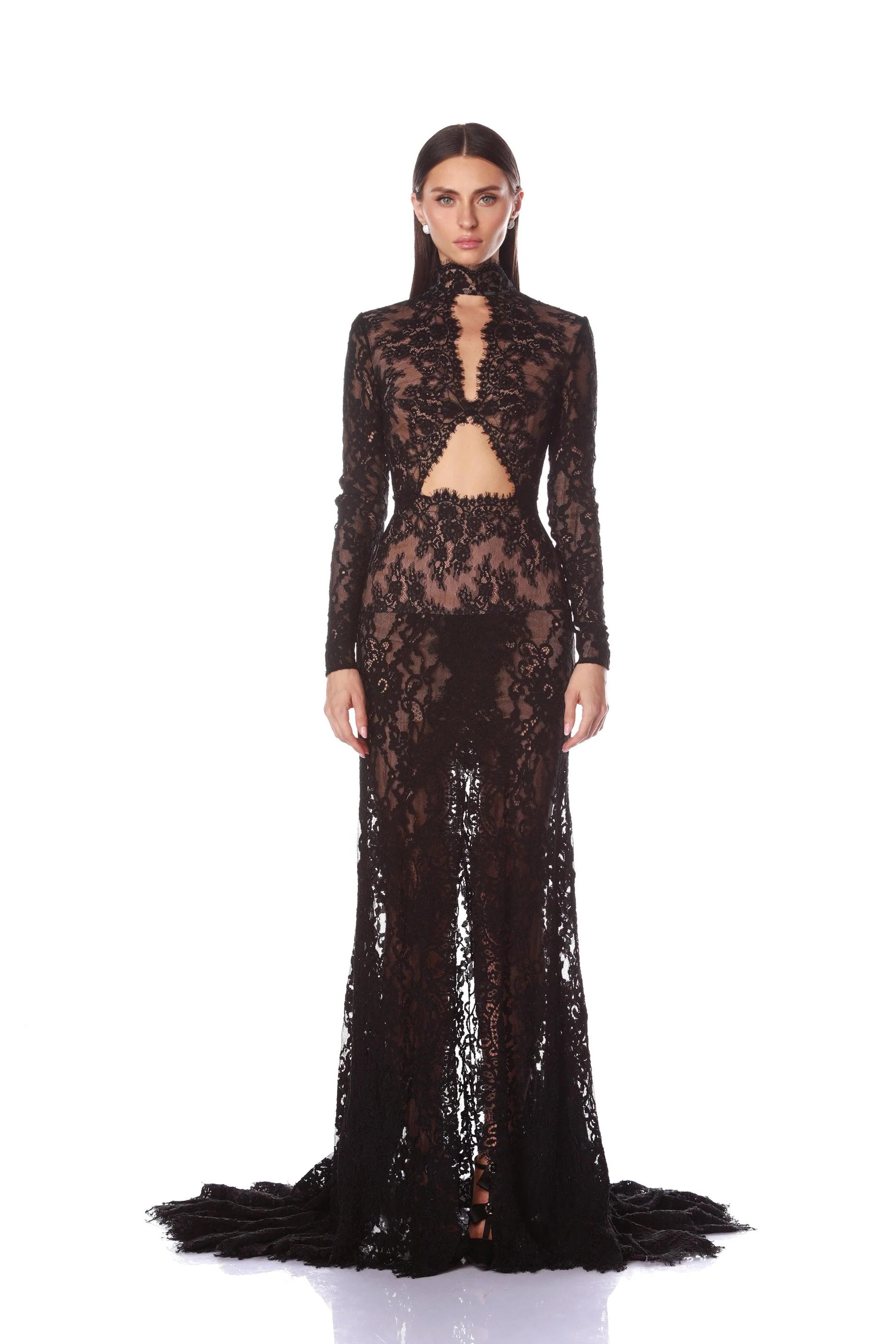 Eleanor Black Lace Gown | Bronx and Banco