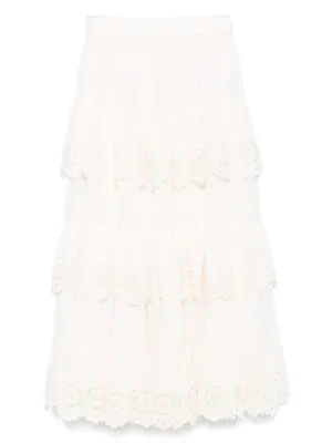 ZIMMERMANN Lucky Embroidered Skirt | Neutrals | FARFETCH | Farfetch Global