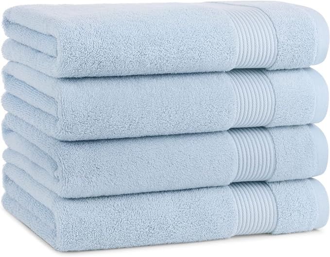 Arkwright 100% Cotton Luxury Bath Towels - (Pack of 4) 600 GSM Soft & Absorbent, Quick-Drying, Pe... | Amazon (US)