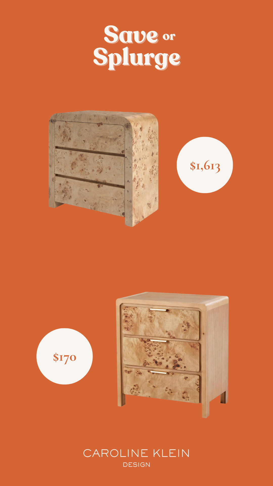 Save or Splurge: Burl Wood Nightstands 

 #LTKHome