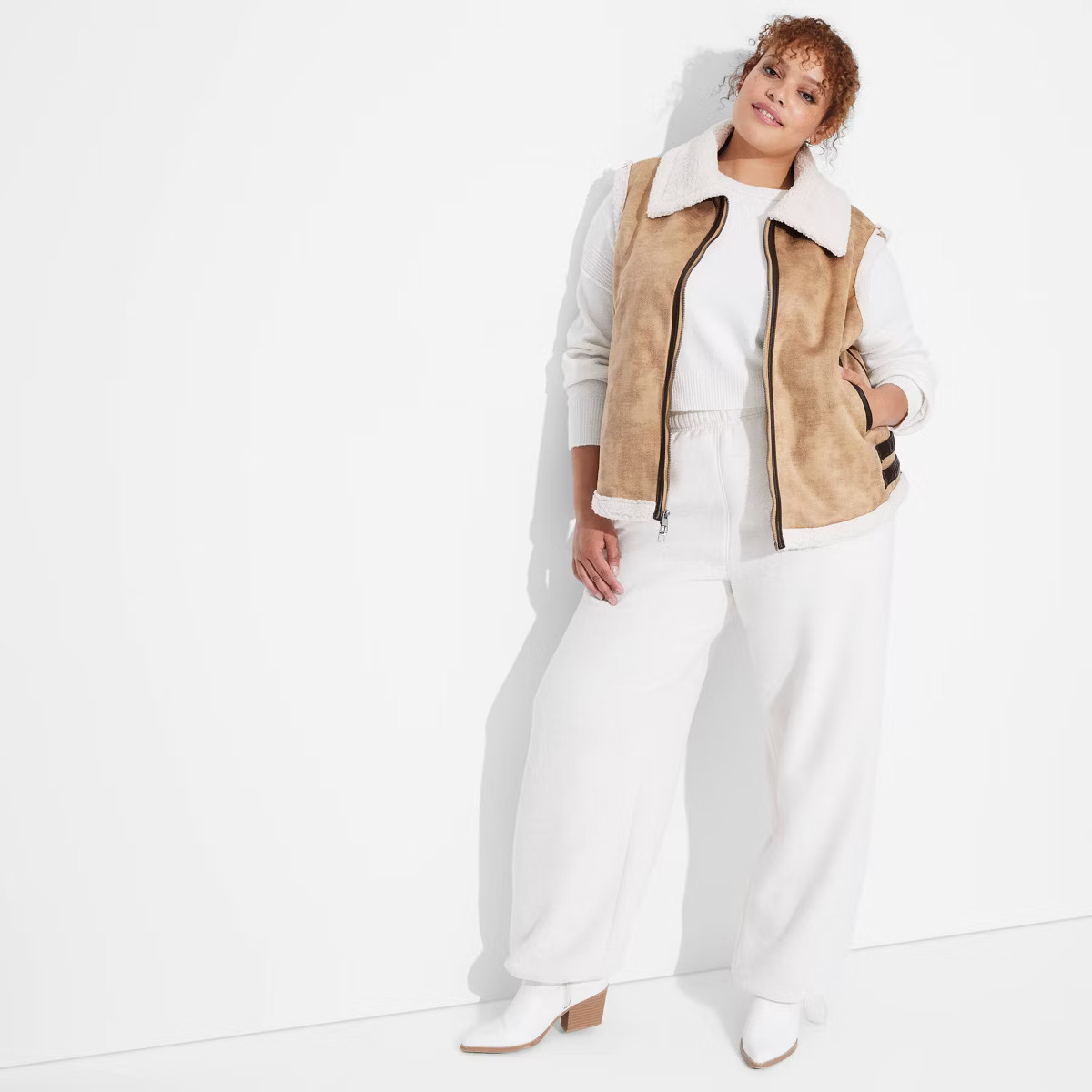 Women's Faux Shearling Vest - Wild Fable™ Tan | Target