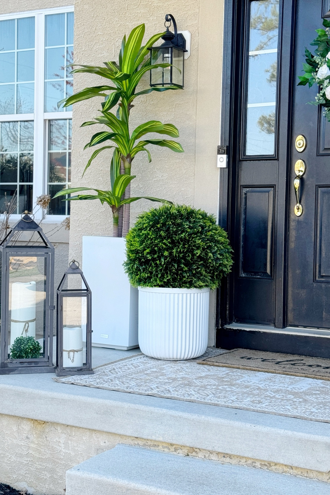 Your curb appeal matters! #walmartpartner @walmart

Refresh your front porch in style for Spring and be that neighbor on the block that stands out!! Shop all my realistic outdoor faux trees, topiaries, planters, outdoor rug and wreath and get your outdoors ready for a beautiful refresh on a budget!! Can you believe my faux trees are under $50 from Walmart?! My ribbed planters are also gorgeous and make such a statement! Don’t neglect your front porch. Make that first impression the last!! #walmart #liketkit

Front porch decor 
Faux plants and topiaries 
Outdoor planters 
Spring refresh 
Outdoor rug
Outdoor lanterns 
Outdoor furniture 
Walmart finds 
Spring wreath 
Ribbed planters 
Black modern lanterns 

#LTKsalealert #LTKhome #LTKSeasonal