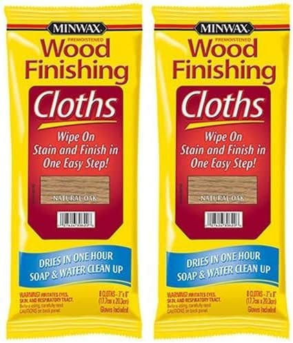 Minwax 308200000 Wood Finishing Cloths, Natural Oak 2 Pack | Amazon (US)