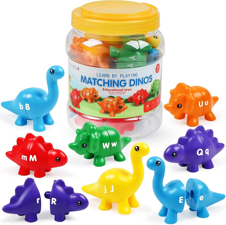 Alphabet Dinosaurs Letter Matching Toy, Toddlers ABC Learning Dinosaurs with Uppercase Lowercase,... | Amazon (US)