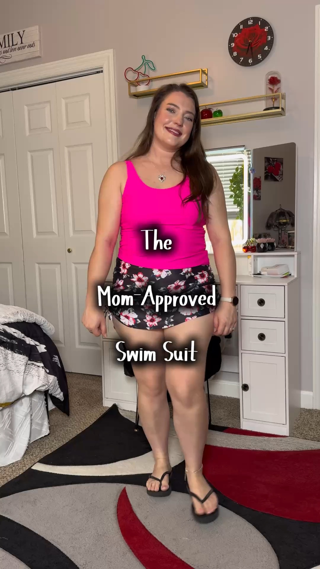 Loving this mom approved swim set for the summer! Such fun colors and great fit to help cover the mom belly!! I’m wearing my normal size large and it fits perfect!! 

#LTKSpringSale #LTKmomlife #LTKMidsize