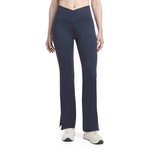 Danskin Women's Side Slit Flare Leg Yoga Pants, Neo Navy, Small | Amazon (US)