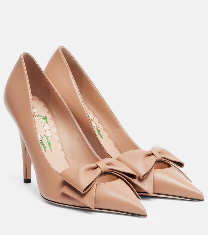 Valentino Garavani Bowow 100 bow-detail leather pumps | Mytheresa (US/CA)