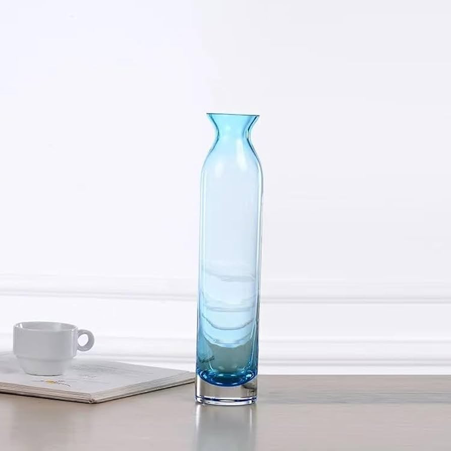 Blue Glass Flower Vase for Bouquets and Flowers(2.17×9.85 Inch,1 Piece) | Amazon (US)