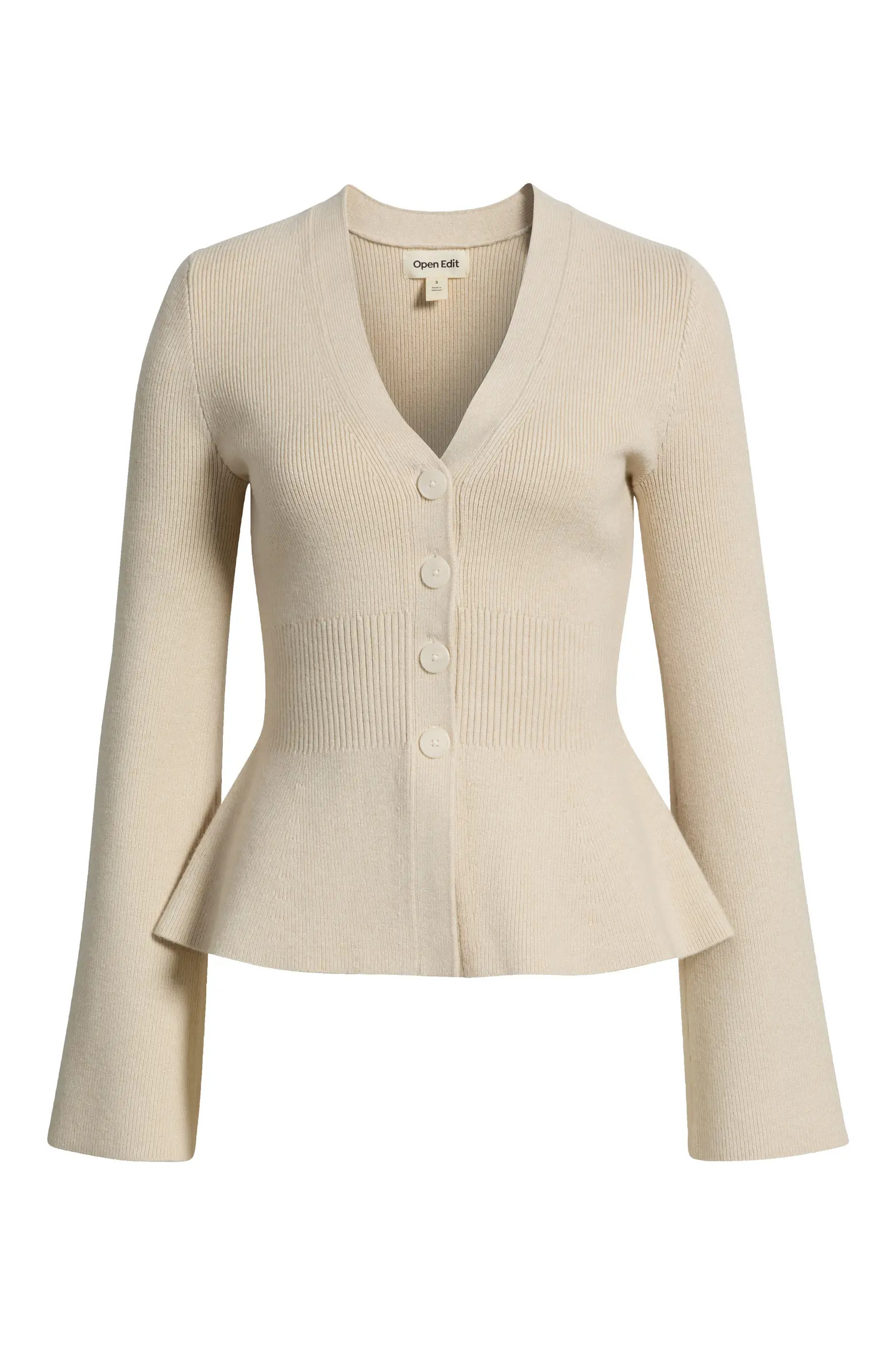 Open Edit Softluxe Ribbed Waist Cardigan (Women) | Nordstrom | Nordstrom