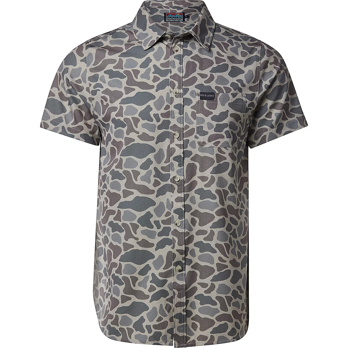 BURLEBO Men's Performance Button-Up Short Sleeve Shirt | Academy Sports + Outdoors