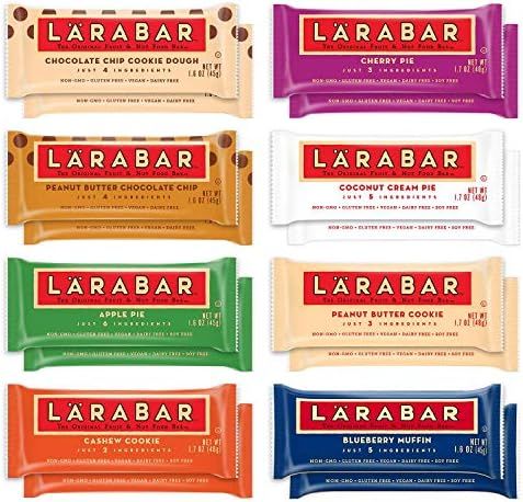 Larabar Gluten Free Snack Bars Variety Box, Vegan, 8 Flavors, 1.7 Oz, 16 Ct | Amazon (US)