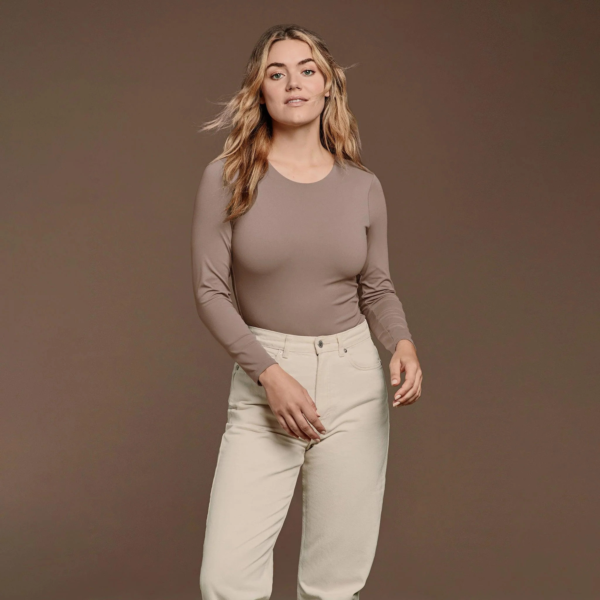 Long Sleeve Crewneck Bodysuit | Mocha - nuuds | nuuds