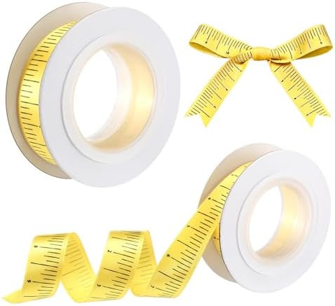 Wavwavw 2 Pack Ruler Ribbon for Craft 10 Yard Teacher Measuring Tape Ribbon Cotton Measure Cloth ... | Amazon (US)