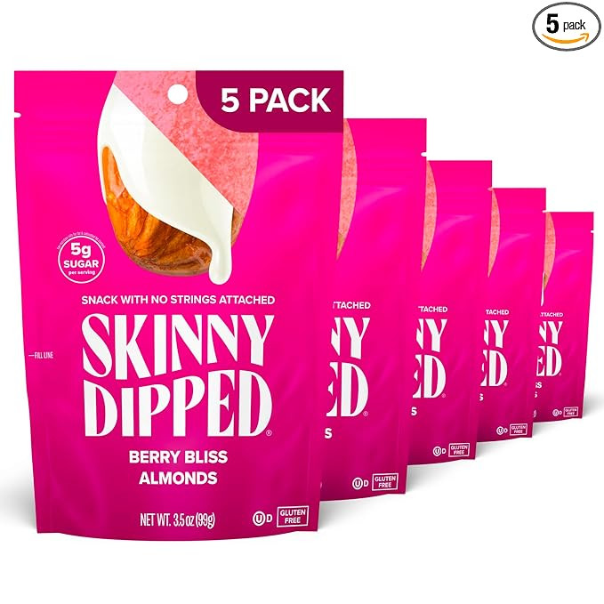 SkinnyDipped Berry Bliss Yogurt Covered Almonds, Healthy Snack, Plant Protein, Gluten Free, 3.5oz... | Amazon (US)