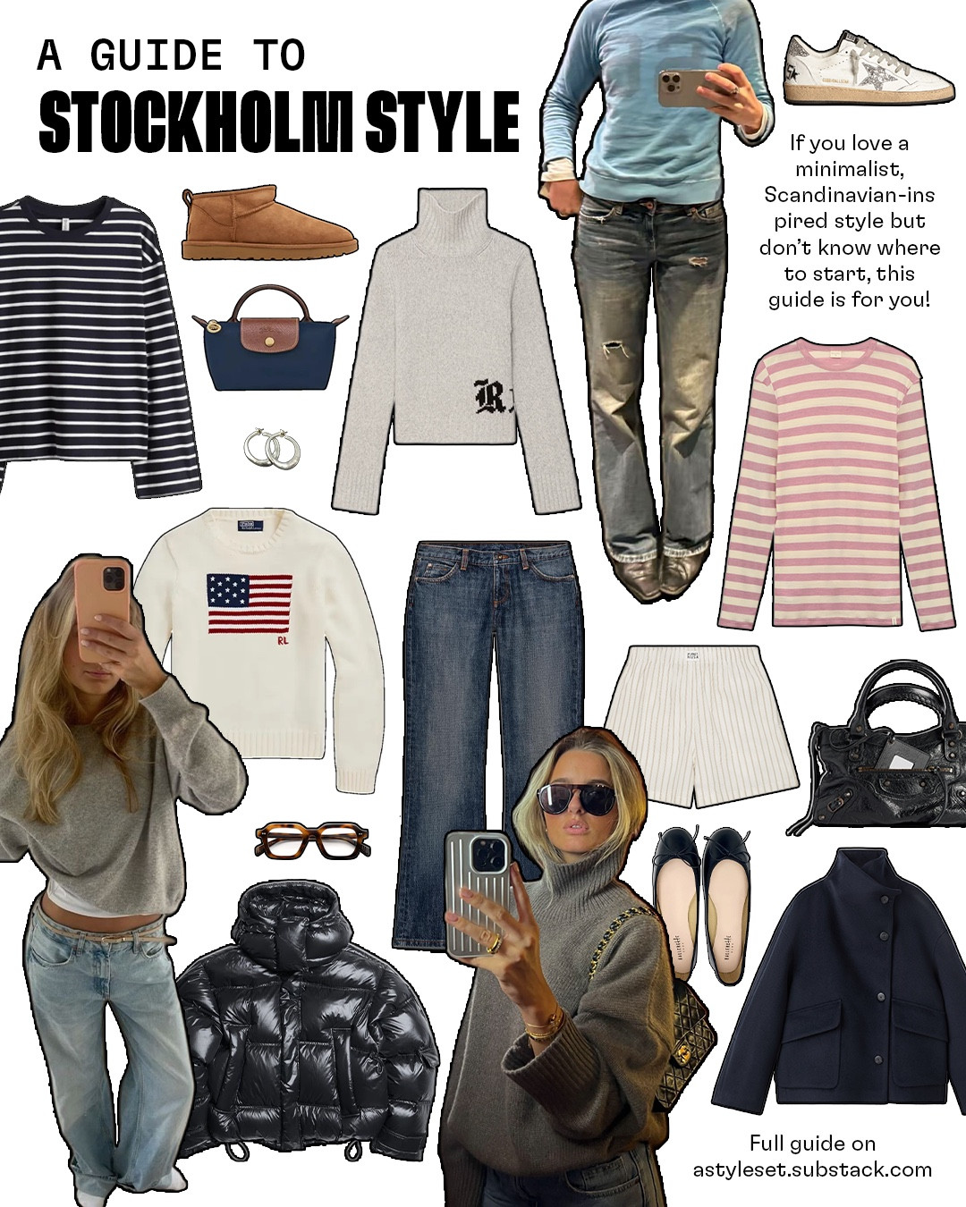a guide to stockholm style 🤍 full post on astyleset.substack.com #stockholmstyle #scandistyle #outfitinspo 