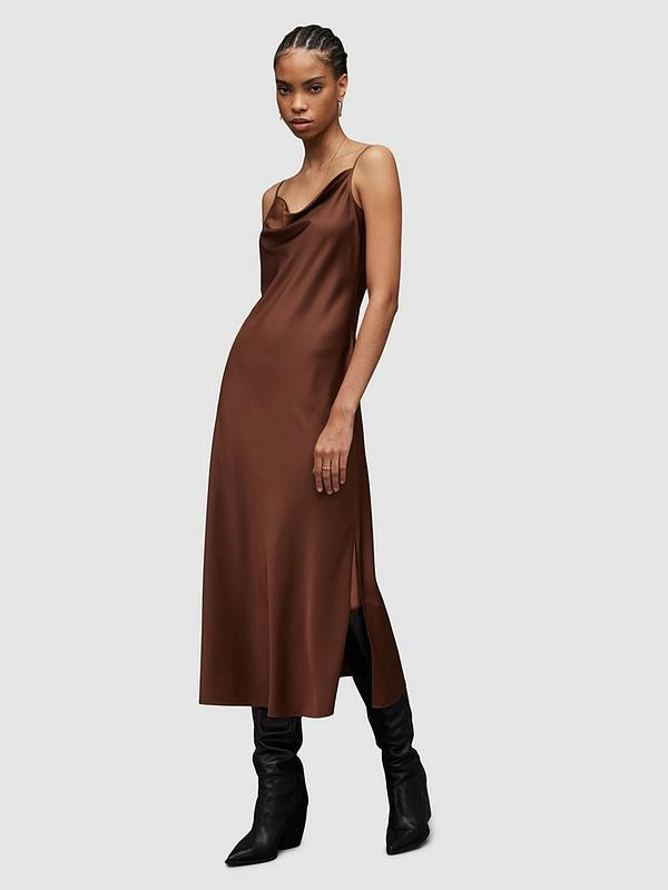 AllSaints Hadley Dress - Warm Cacao Brown | Very (UK)