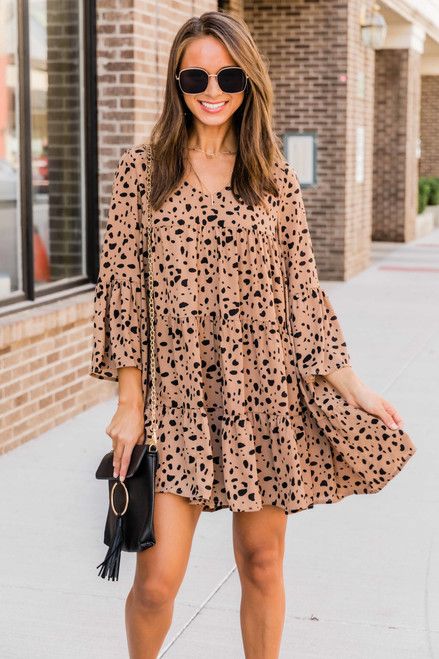 Found Your Love Brown Animal Print Dress | The Pink Lily Boutique